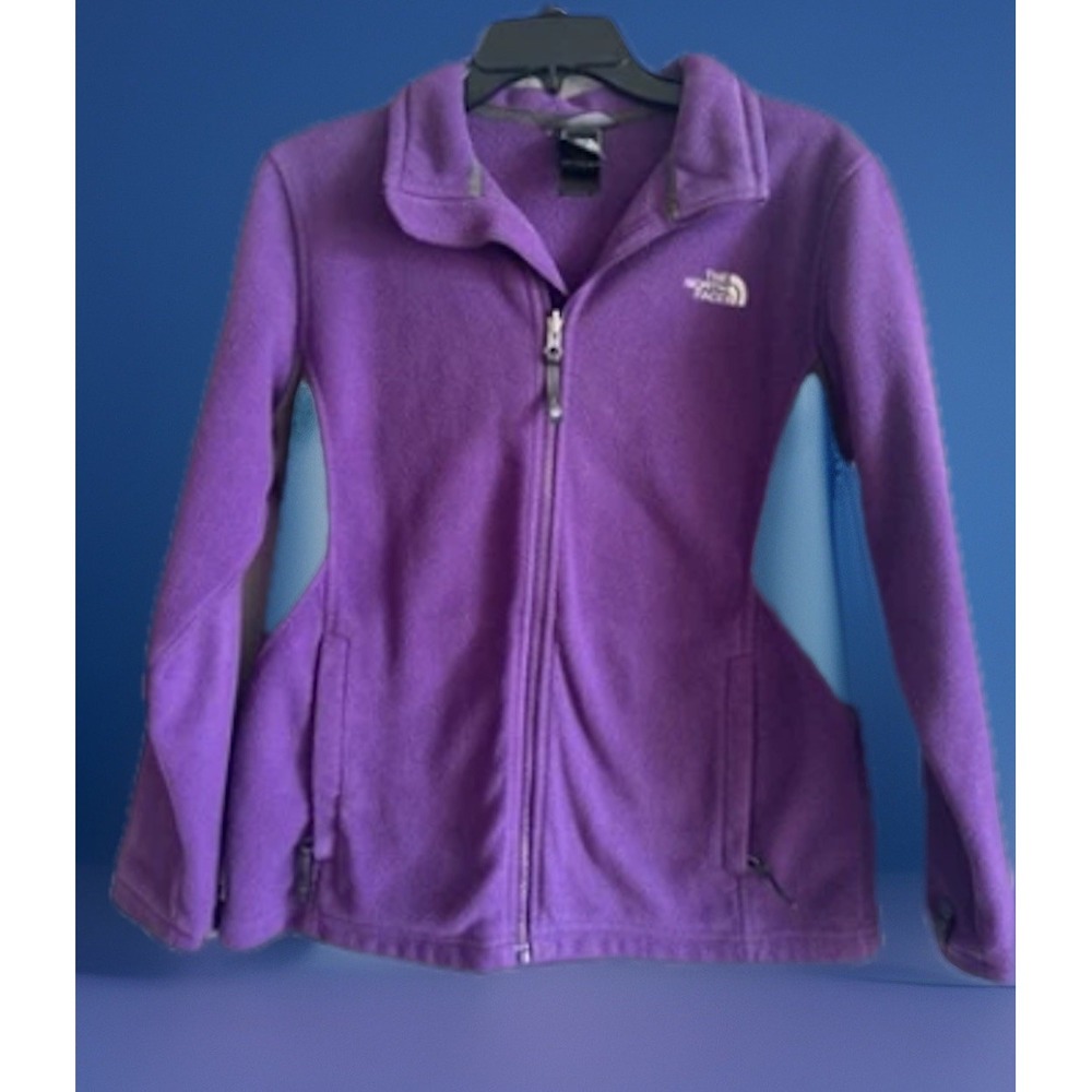 The North Face Purple Fleece‎ Full Zip Jacket Youth Girls X Large 16 18 XL Logo